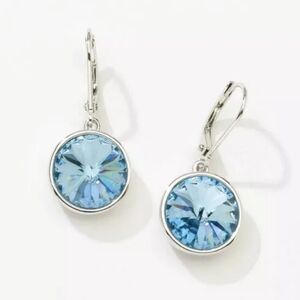 Touchstone Crystals by Swarovski LULU Earrings Aquamarine Rhodium…
